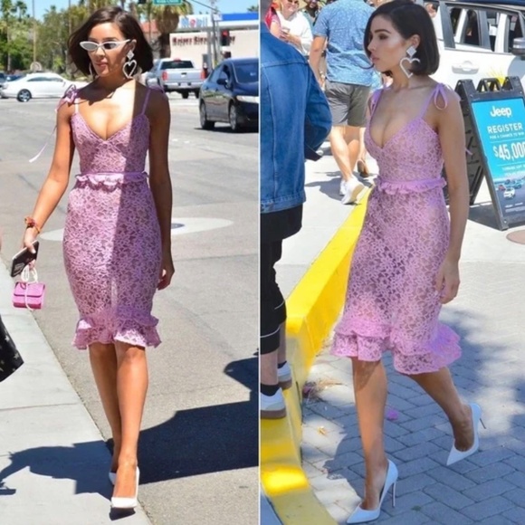 MAJORELLE Pink Lace Midi Dress - Picture 6 of 7